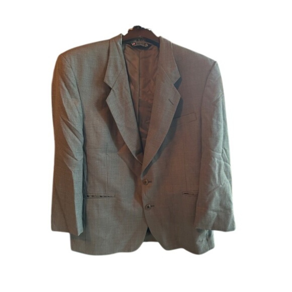 Henry Grethel 100% wool blazer‎ suit jacket houndstooth size 42Sx36w